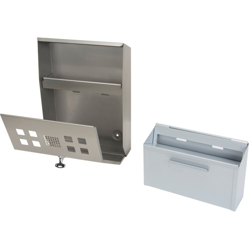Smoking Receptacle, Wall-Mount, Stainless Steel, 1.6 Litres Capacity, 13-4/5" Height Sécurité Médic