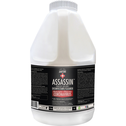Janitori Assassin Ready-to-Use Disinfectant Cleaner, 4 L, Jug Sécurité Médic