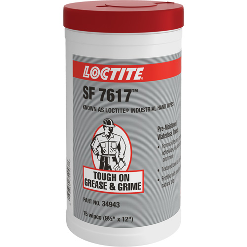 SF 7617 Industrial Hand Wipes, 75 Wipes, 12" x 9-1/2" Sécurité Médic