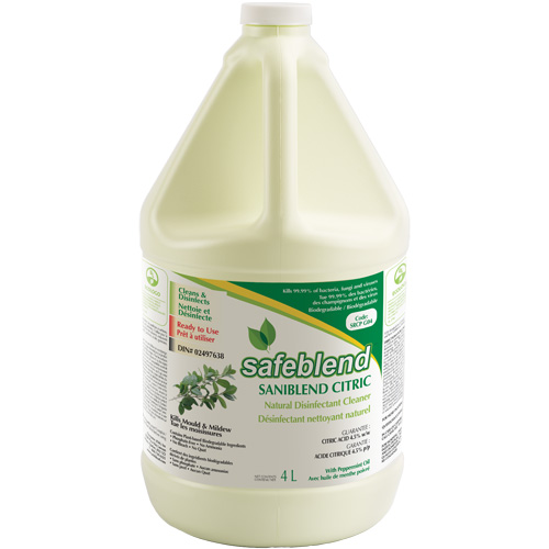 CITRIC Peppermint Oil Disinfectant Cleaner, 4 L, Jug Sécurité Médic
