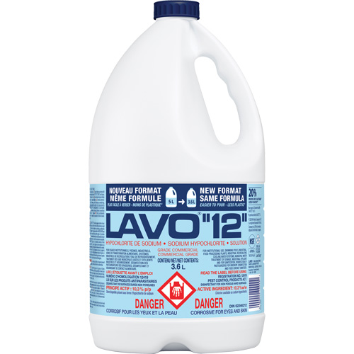 Liquid Bleach, 3.6 L, Jug Sécurité Médic