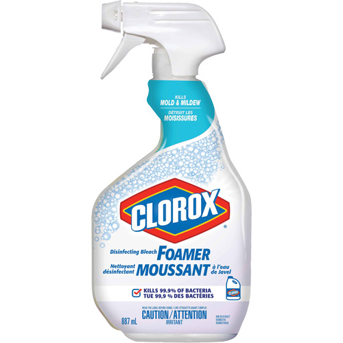 Mousse d&eacute;sinfectante &agrave; l'eau de Javel, 887 ml, Bouteille &agrave; g&acirc;chette Sécurité Médic