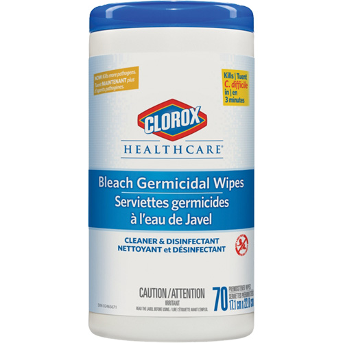 Lingettes d&eacute;sinfectantes &agrave; l'eau de Javel Healthcare, 70 lingettes Sécurité Médic