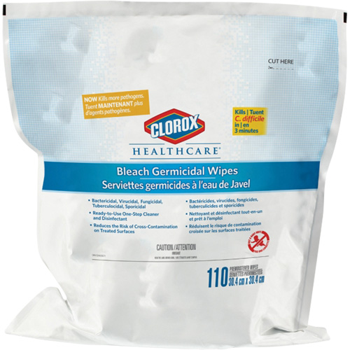 Recharge de lingettes d&eacute;sinfectantes &agrave; l'eau de Javel Healthcare Recharge, 110 lingettes Sécurité Médic