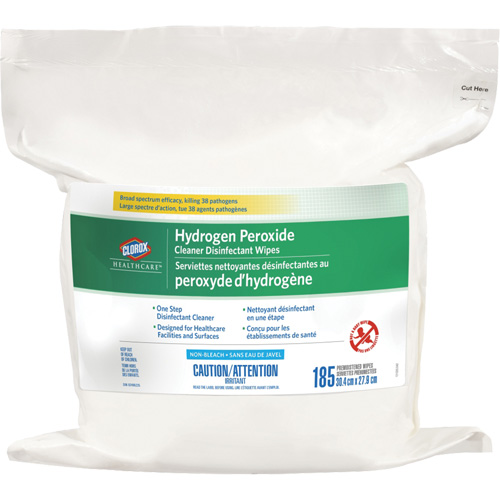 Lingettes d&eacute;sinfectantes et nettoyantes &agrave; base de peroxyde d'hydrog&egrave;ne Healthcare, 185 lingettes Sécurité Médic