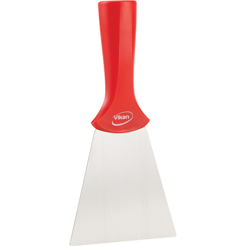 Grattoir en acier inoxydable avec poign&eacute;e montable sur manche, Rouge, 4" la x 8" lo Sécurité Médic