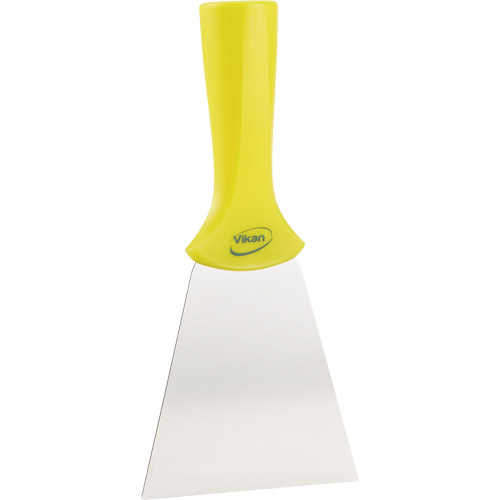 Handle-Mounted Stainless Steel Scraper, Yellow, 4" W x 8" L Sécurité Médic