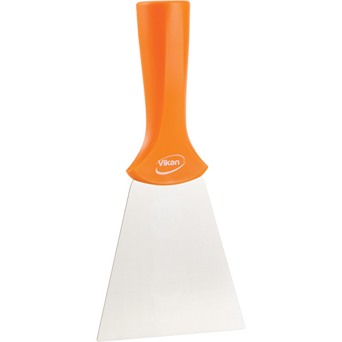 Handle-Mounted Stainless Steel Scraper, Orange, 4" W x 8" L Sécurité Médic