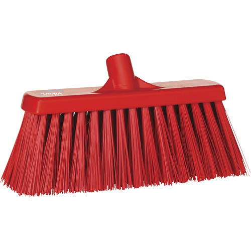 Heavy-Duty Push Broom, Stiff Bristles, 13", Polyester, Red Sécurité Médic