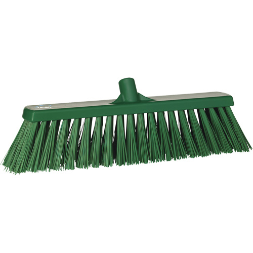 Heavy-Duty Push Broom, Stiff Bristles, 20", Polyester, Green Sécurité Médic