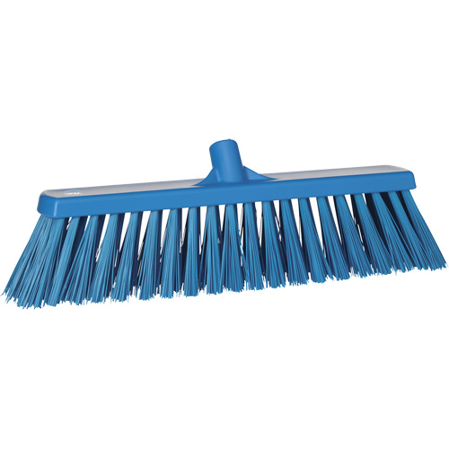 Heavy-Duty Push Broom, Stiff Bristles, 20", Polyester, Blue Sécurité Médic