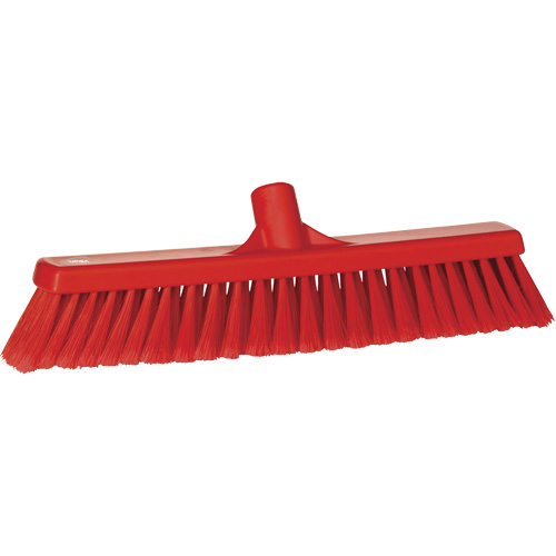 Fine Particle Push Broom, Fine/Split Bristles, 16-1/4", Polypropylene, Red Sécurité Médic