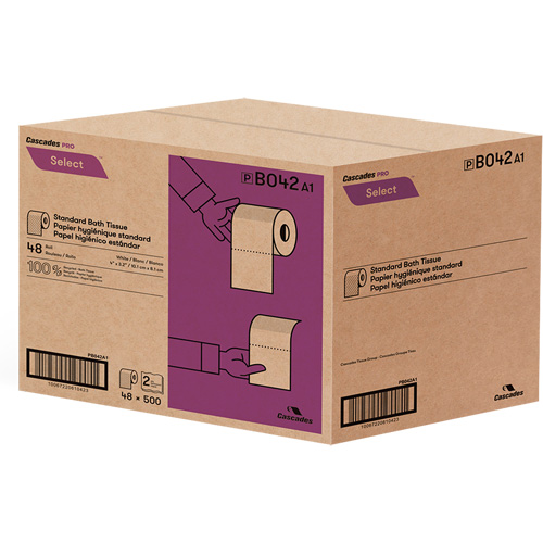 Pro Select&reg; Toilet Paper, 2 Ply, 500 Sheets/Roll, White Sécurité Médic