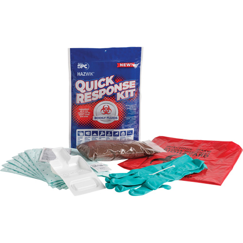 Trousse dintervention rapide pour d&eacute;versements de fluides corporels Hazwik, Biorisque, Sac, Absorbance de 0,49 gal. US Sécurité Médic
