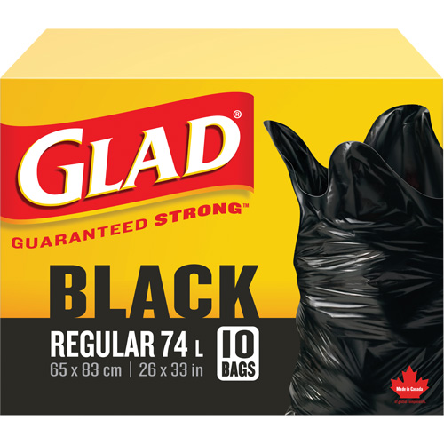 Sacs &agrave; ordures 74 L, R&eacute;gulier, 26" la x 33" lo, Noir Sécurité Médic