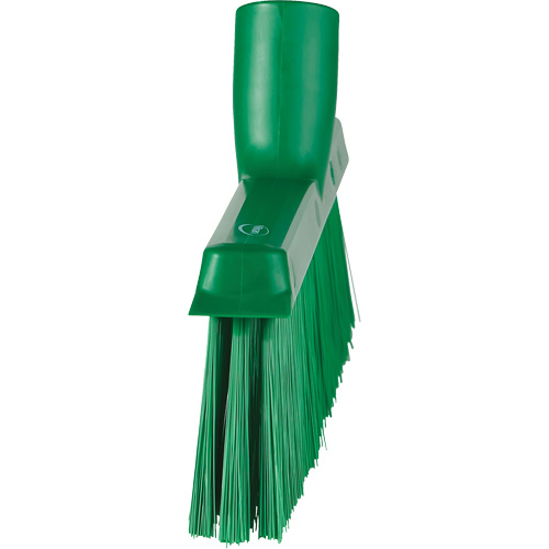 Balai biseaut&eacute; avec pas de vis inclin&eacute;, Crins Moyen, 10", Polyester, Vert Sécurité Médic