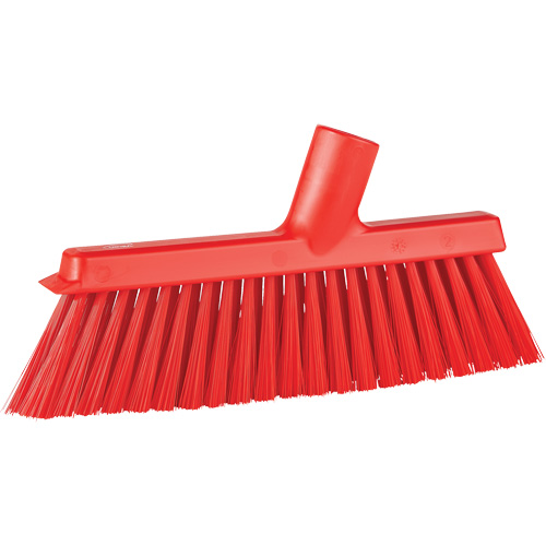 Balai biseaut&eacute; avec pas de vis inclin&eacute;, Crins Moyen, 10", Polyester, Rouge Sécurité Médic