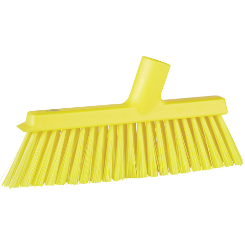 Balai biseaut&eacute; avec pas de vis inclin&eacute;, Crins Moyen, 10", Polyester, Jaune Sécurité Médic