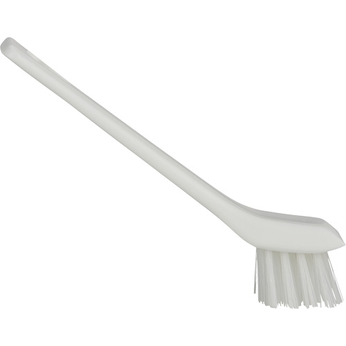 Brosse avec rebord grattoir, Soies Ferme, Longueur de 6", Blanc Sécurité Médic