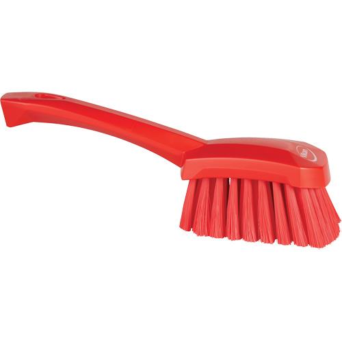 Brosse &agrave; r&eacute;curer avec manche court, Soies Doux, Longueur de 10-1/2", Rouge Sécurité Médic