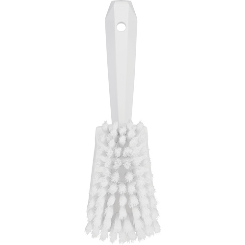 Brosse &agrave; r&eacute;curer avec manche court, Soies Doux, Longueur de 10-1/2", Blanc Sécurité Médic