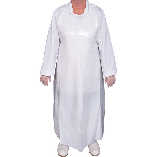 Top Dog 8 Mil. Apron, Polyurethane, 50" L x White Sécurité Médic