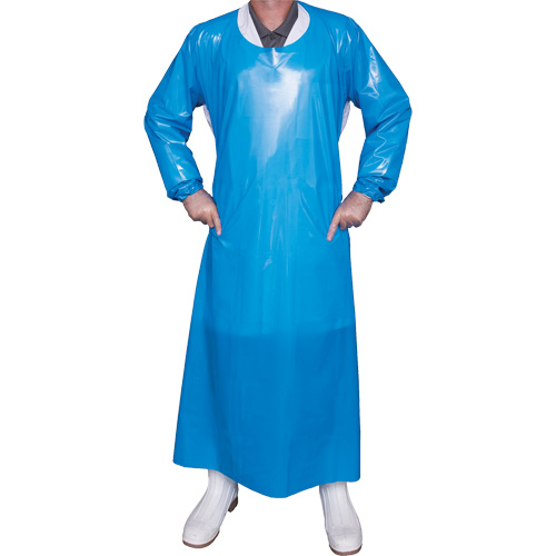 Top Dog 6 Mil. Gown, Large, Blue, Polyurethane Sécurité Médic