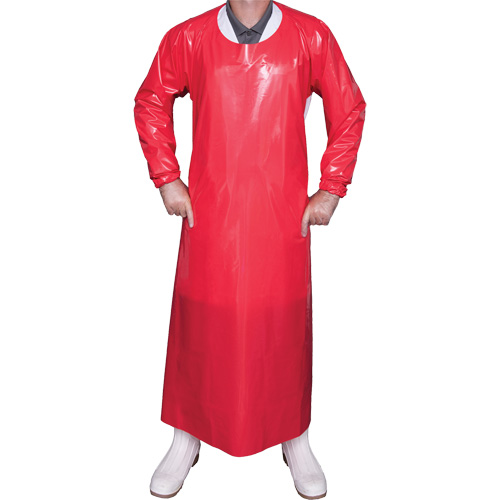 Top Dog 6 Mil. Gown, Large, Red, Polyurethane Sécurité Médic