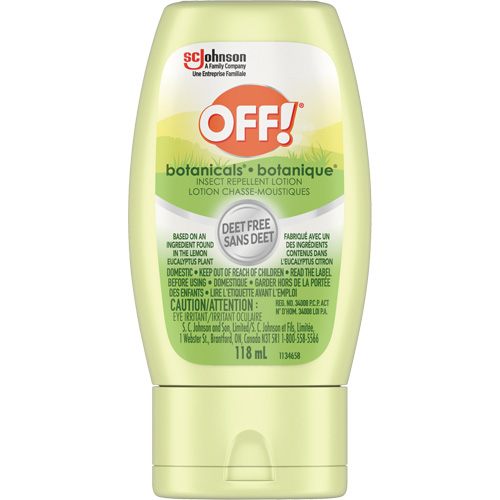 R&eacute;pulsif &agrave; insectes Botanicals Off!, Sans DEET, Lotion, 118 g Sécurité Médic