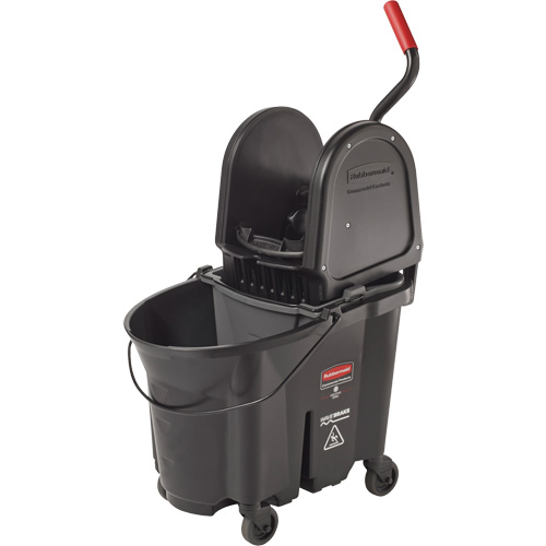 Wavebrake&reg; Bucket & Wringer, Down Press, 8.75 US Gal.(35 Quart), Black Sécurité Médic