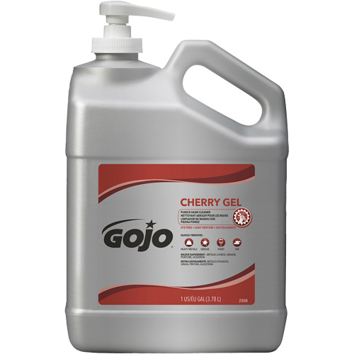 Hand Cleaner, Gel/Pumice, 4.5 L, Pump Bottle, Cherry Sécurité Médic