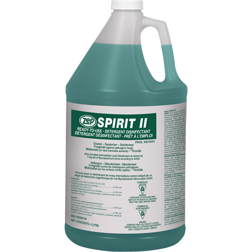 D&eacute;tergent d&eacute;sinfectant Spirit II, 4 L, Cruche Sécurité Médic