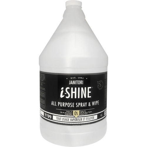 Janitori All-Purpose i-Shine Spray & Wipe, 4 L, Jug Sécurité Médic