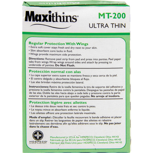 Maxithins&reg; Maxi Pad Ultra Thin with Wings Sécurité Médic