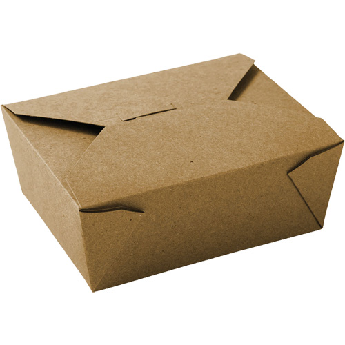 Kraft Take Out Food Containers, Corrugated, Rectangular Sécurité Médic