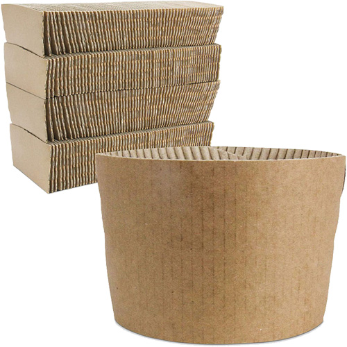 Kraft Coffee Cup Sleeves, Paper, 12 oz. - 20 oz., Brown Sécurité Médic