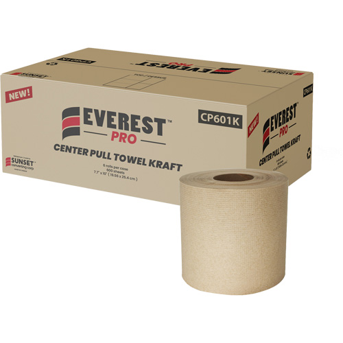 Kraft Paper Towels, 1 Ply, Centre Pull Sécurité Médic