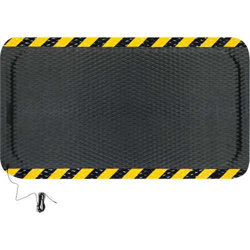 Hog Heaven Electrically Conductive Mat, 3' W x 5' L, 5/8" Thickness, Black/Yellow, Nitrile Sécurité Médic