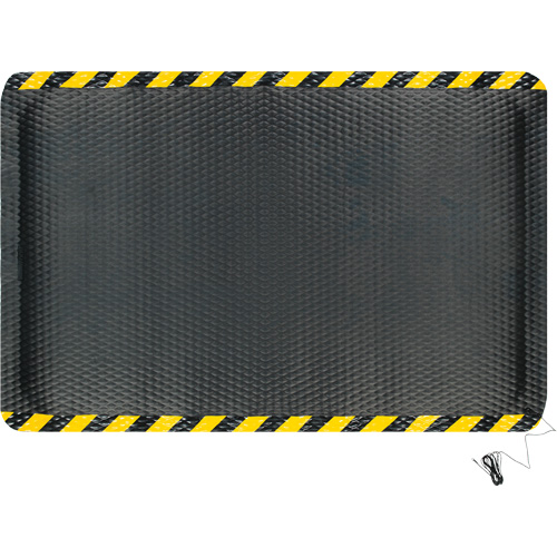 Hog Heaven Electrically Conductive Mat, 4' W x 6' L, 5/8" Thickness, Black/Yellow, Nitrile Sécurité Médic
