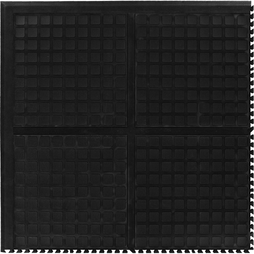 Hog Heaven III Comfort Modular Centre Tile, Corrugated, 3' x 3' x 3/4", Black, Nitrile Sécurité Médic