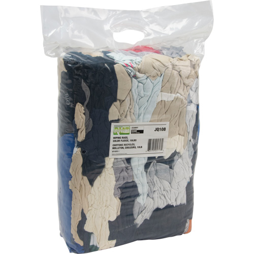 Recycled Material Wiping Rags, Fleece, Mix Colours, 10 lbs. Sécurité Médic