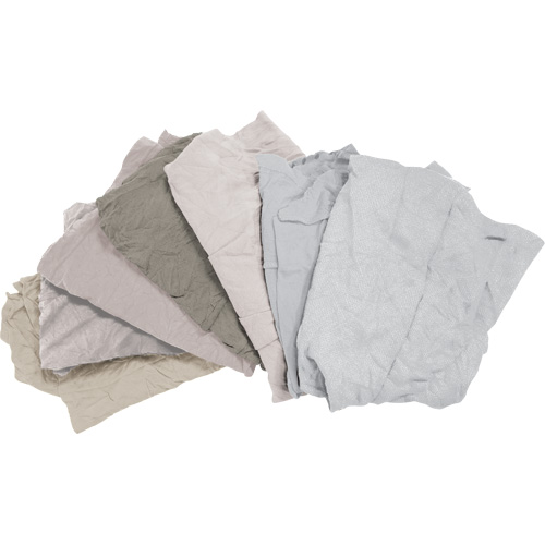 Recycled Material Wiping Rags, Cotton, White, 25 lbs. Sécurité Médic