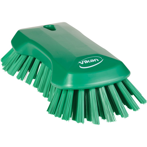 Hand Brush, Extra Stiff Bristles, 9-1/10" Long, Green Sécurité Médic
