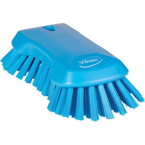 Brosse &agrave; main, Soies Tr&egrave;s ferme, Longueur de 9-1/10", Bleu Sécurité Médic