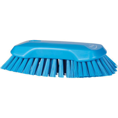 Brosse &agrave; main, Soies Tr&egrave;s ferme, Longueur de 9-1/10", Bleu Sécurité Médic