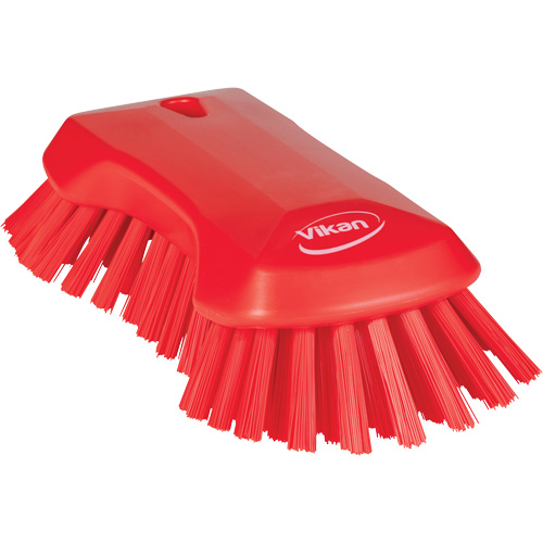 Hand Brush, Extra Stiff Bristles, 9-1/10" Long, Red Sécurité Médic