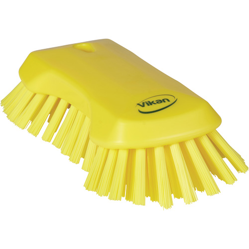 Brosse &agrave; main, Soies Tr&egrave;s ferme, Longueur de 9-1/10", Jaune Sécurité Médic