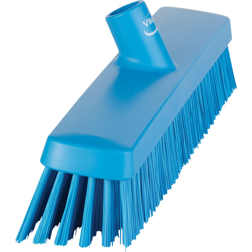 Push Broom Head, Fine/Stiff Bristles, 16-1/2", Polyester/Polypropylene, Blue Sécurité Médic