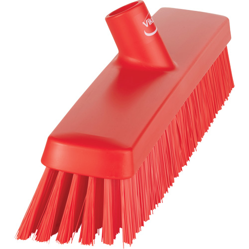 Push Broom Head, Fine/Stiff Bristles, 16-1/2", Polyester/Polypropylene, Red Sécurité Médic