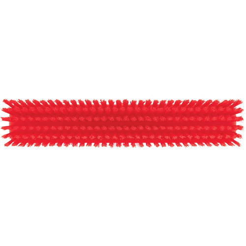 Push Broom Head, Fine/Stiff Bristles, 16-1/2", Polyester/Polypropylene, Red Sécurité Médic